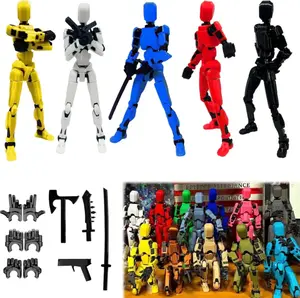 5pc Pre-Assembled Dummy Titan T13 Collectible Figurines, Multi-Jointed Articulating Toy Set, Desktop Decoration, Cool Gifts for Kids, Room Stuff for Boys Ages 12+ Craft Model Set