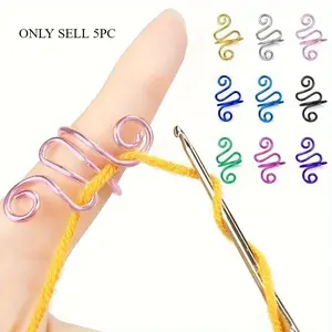 5/ 10pcs Adjustable Crochet Loop Rings, Metal Knitting Tension Rings for Crafting - Perfect Gift for Crochet Enthusiasts, Sizes 7-11