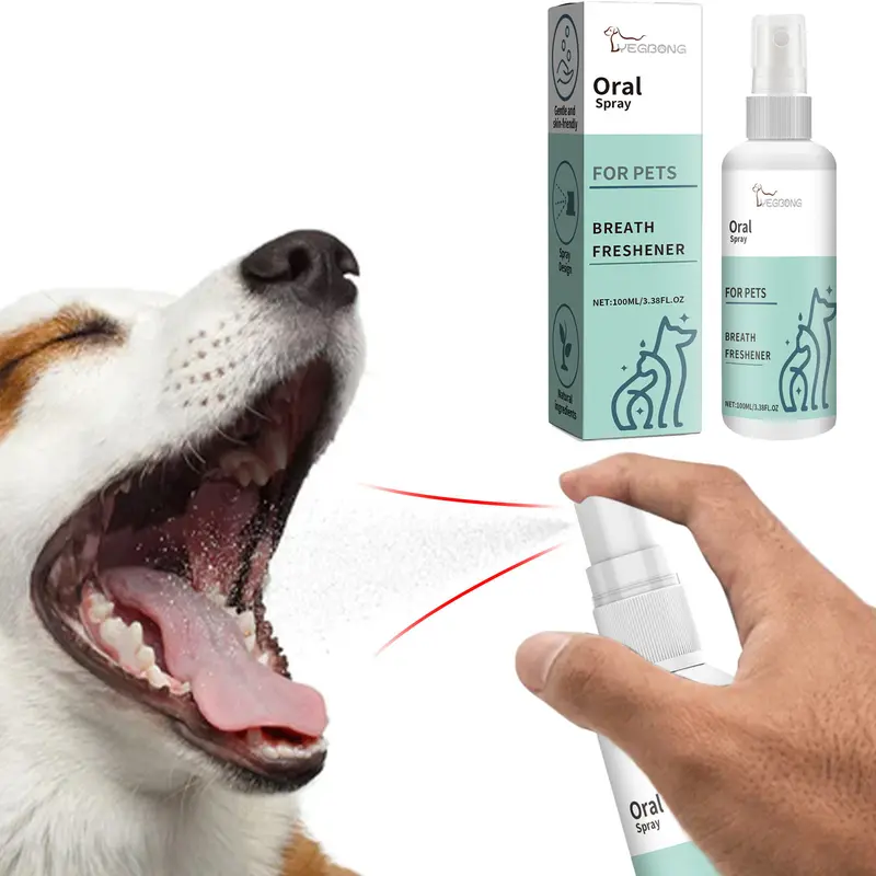 Pet Mint Flavor Fresh Breath Spray, Oral Care for Dogs & Cats, Eliminate Bad Odor, Dental Hygiene Solution, Essential Pet Grooming Tool