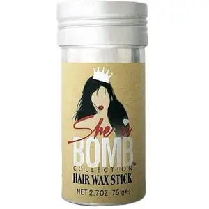 She Is Bomb Collection Hair Wax Stick, 2.7 oz., All Hair Type, Flexible Hold(EA) Haircare Smooth Straighten Curly Hair Tames Flyaways