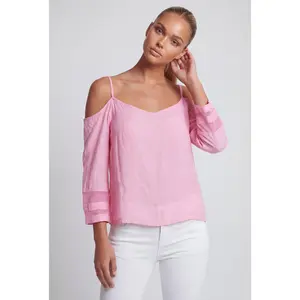 Cold Shoulder Gauze Knit Blouse