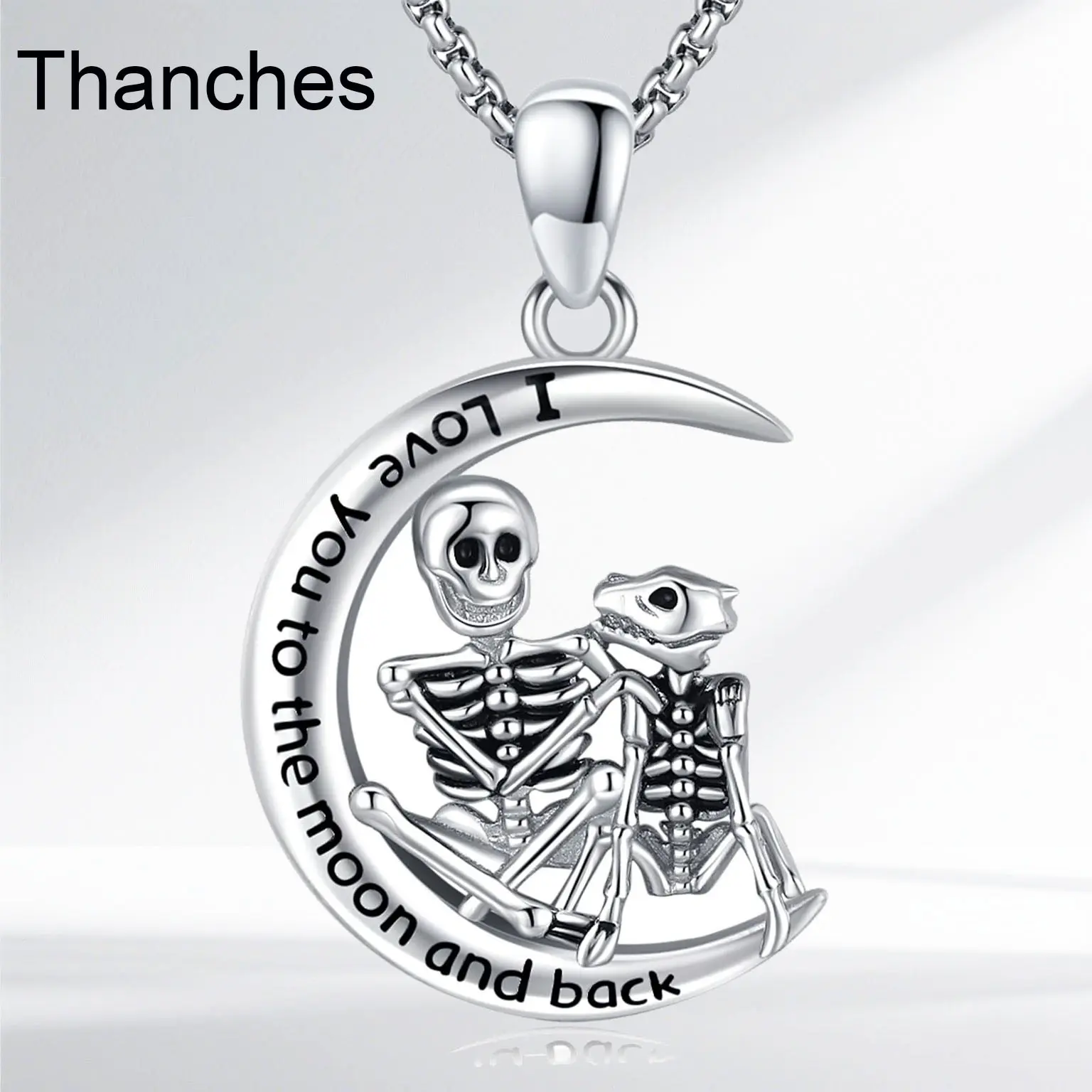 Thanches S925 Sterling Silver Artemis Necklace - Greek Mythology Goddess Moon Pendant Amulet, Witchy Jewelry with Strength, Divine Femininity & Allure, Unisex Names Gift for Women