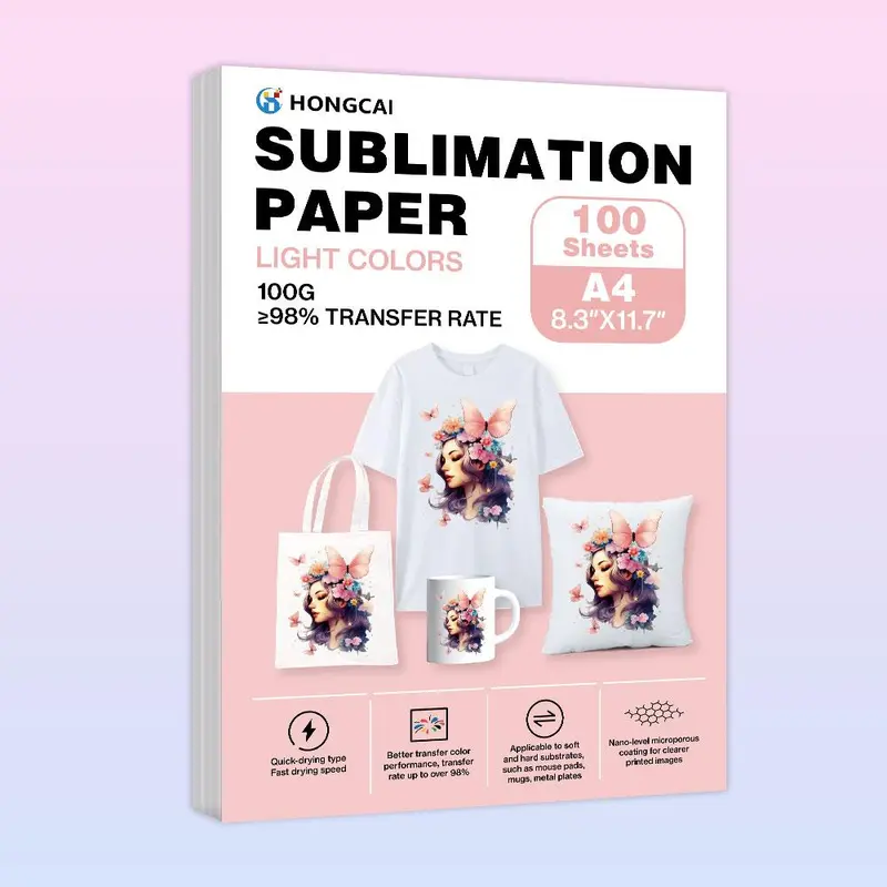 A4 Sublimation Paper, 100 Sheets/bag Sheets Fast Sublimation Transfer Paper, Heat Transfer Paper for DIY T-shirt, Mug, Phone Case, Hat, Bag, Clothes, Crafts, DIY Decorations, Diy Crafts Supplies