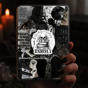 Reading Something Unholy Kindle Grip Dark Romance Magnetic Holder Gothic Magsafe Phone Kindle Accessory