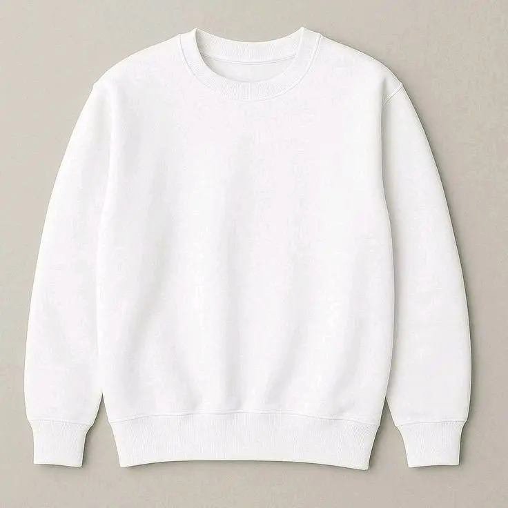 White Crewneck Sweatshirt - Soft & Cozy for Everyday Wear