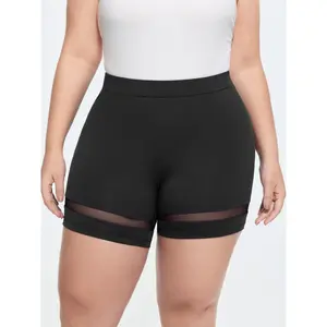 BLOOMCHIC Women's Plus Size Mid-Rise Sheer Mesh Panel Bottom Leggings [M-6X] - Polyester-Spandex Fabric, Flattering Fit, 2026 Summer Swimweek Spotlight Vibes,Spotlight,Summer wins,Deals for you days