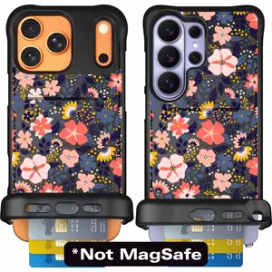 Scooch Wingmate Hidden Wallet Case for iPhone and Galaxy - Wildflowers & Dried Flowers (Not MagSafe Compatible)