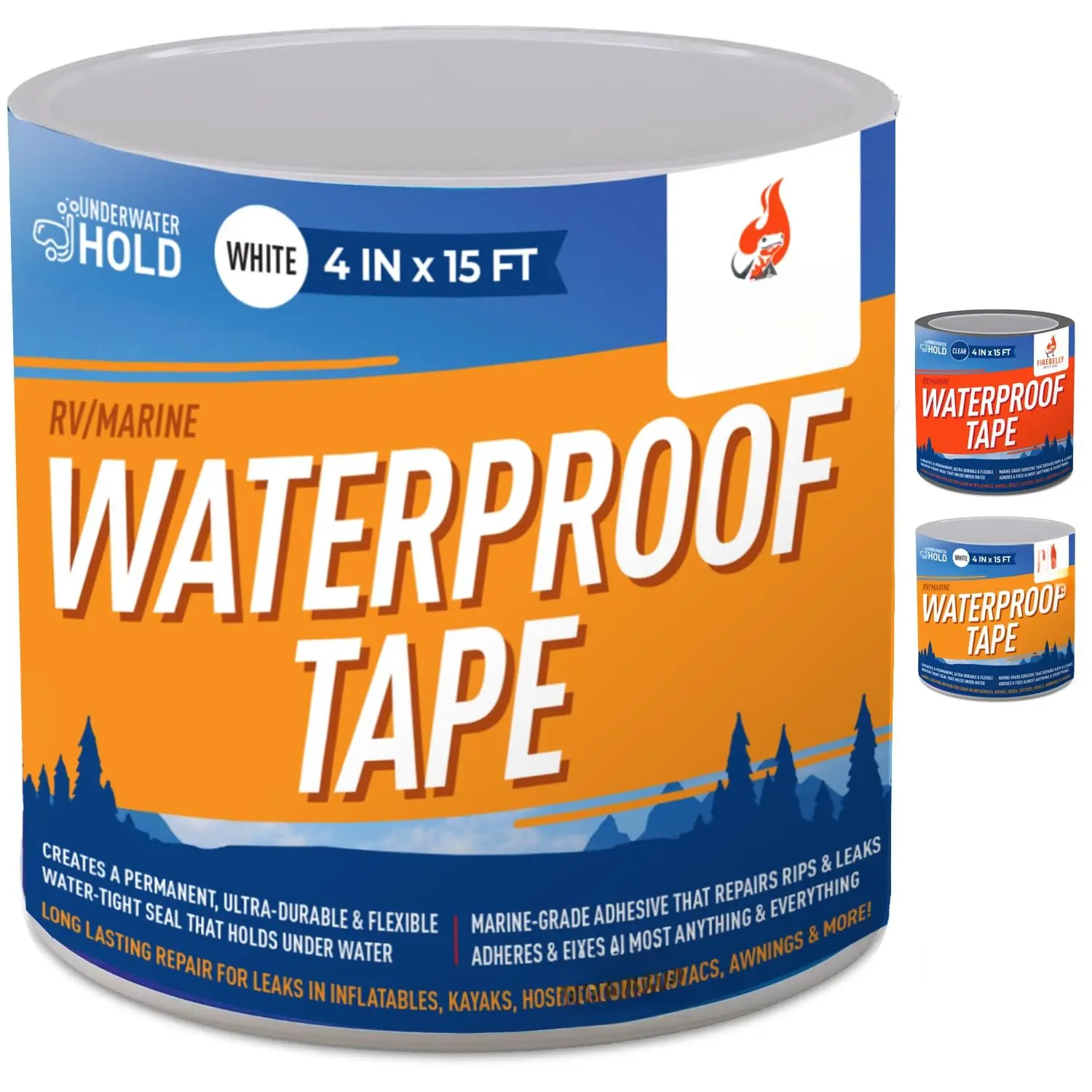 Heavy Duty Waterproof Tape, Marine Grade All-Weather Sealant with Superior Adhesion & Water-Tight Seal for Pools, Roofs Repairs (White, Versatile Leak-Sealing for Indoor & Outdoor Use), Plumbing