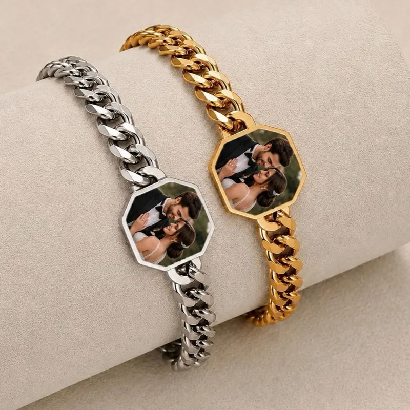 Men’s Stainless Steel Bracelet with Photo Men’s Stainless Steel Bracelet with Photo