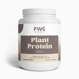 FWCLABS Plant-Based Protein Powder (Vanilla) - Premium Vegan Daily Nutrition Mix | Fava Bean & Fermented Yeast Protein with MCT Oil - Non-GMO & Dairy Free - 844g