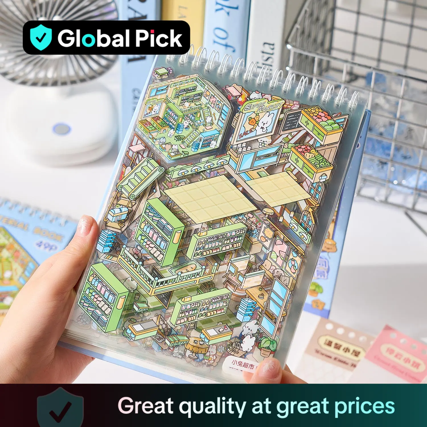 Miniature Business Town Scene Sticker Book, 49pcs/set DIY Decorative Sticker Book, Scrapbooking & Journal Making Material Paper, Birthday Gift