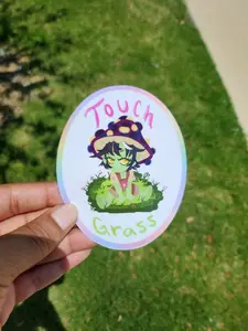 Touch grass sticker