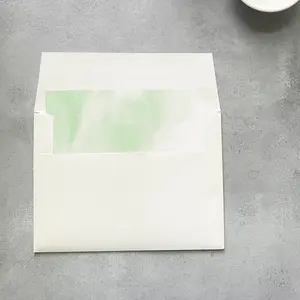 Sage Green Watercolor Envelope Liner | Square Flap | Set of 10