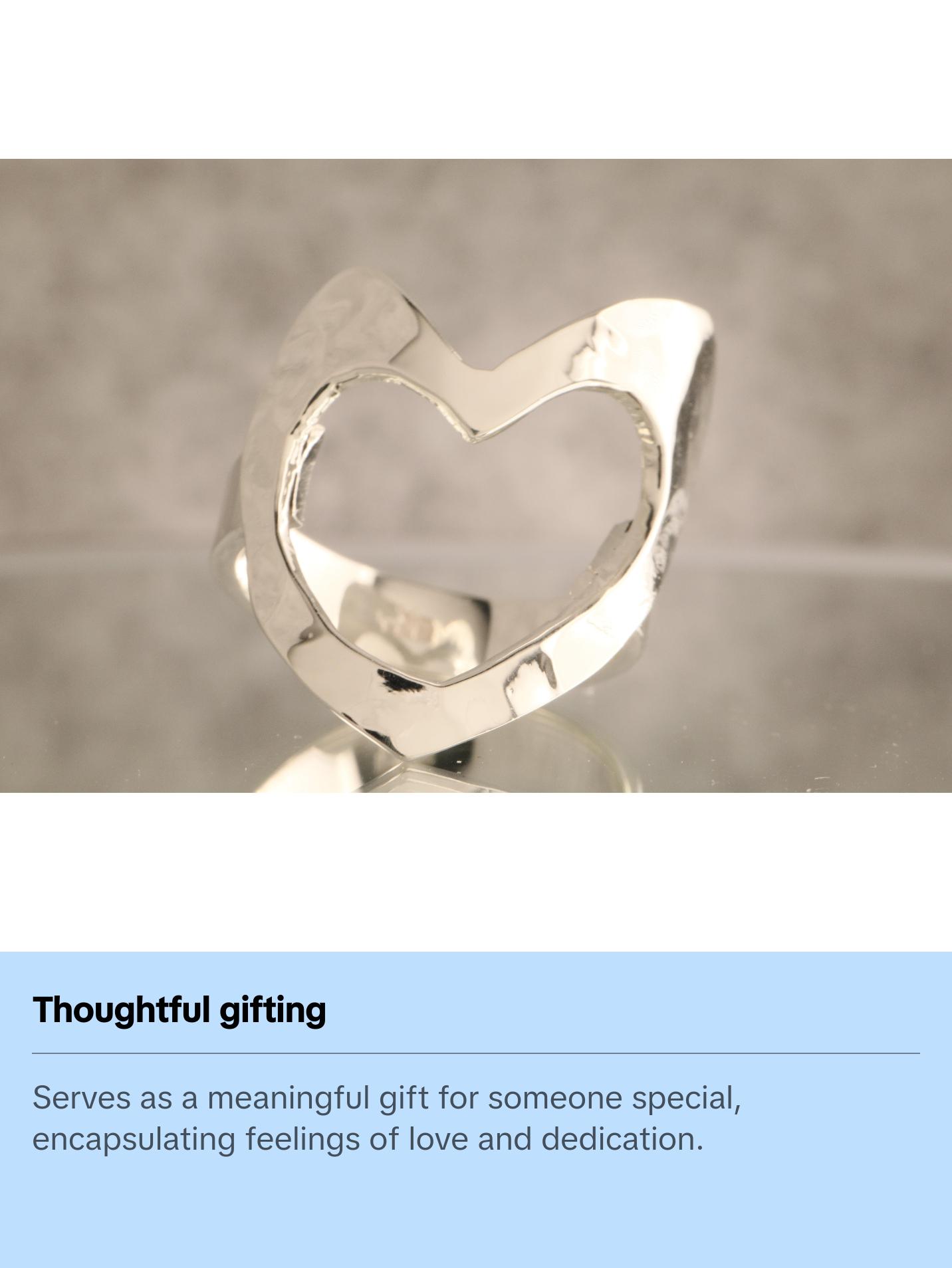 Heartfelt Embrace - 7.5 Grams Of 925 Silver Heart Ring