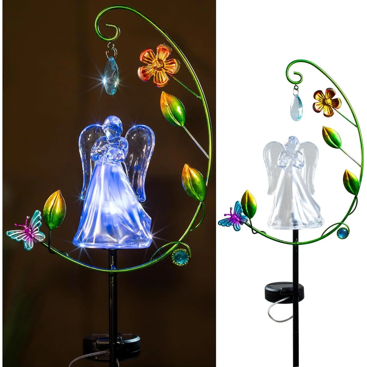 Solar Angel Light for Cemetery Decor - Color Changing Memorial , Outdoor Garden Stake Light for Grave, Yard, Patio -  Sympathy Decoration with LED