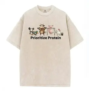 Prioritize Protein Gym Graphic T-Shirt, Funny Fitness Quote Tee, Casual Workout Shirt for Men-women's shirt