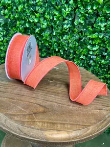 7/8 Inch By 10 Yard Dark Coral Royal Burlap Ribbon