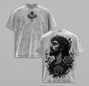 valentine shirts  Jesus Crown of Thorns x Black Rose Tshirt & Hoodie Washed, God Apparel Tee, Jesus T-Shirt, Easter Streetwear, Christian Apparel Graphic Tees, Gym Pump Cover Christmas & Thanksgiving Outfit