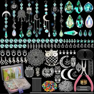 Suncatcher Kit, 400pcs Sun Catchers Making Supplies, Art and Crafts Rainbow Maker for Adults Hanging Prism Sun Catcher with Crystals Indoor Outdoor Garden Party Decor