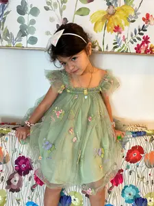 02 - Green Flower and Butterfly Dress