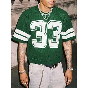 Summer New Men's Baseball Jersey T-Shirt Loose Casual Sports Mesh Print Men's Top