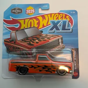 2026 Hot Wheels XL '83 Chevy Silverado Lot of 2. RARE Silver Wheel Card Variant