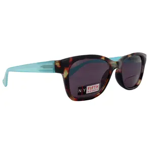 Madison, High-End Line Bifocal (Clear On Top) Sun Readers for Women OR Non-Bifocal Readers Sunglasses (Tortoiseshell Blue) NY Fifth Avenue