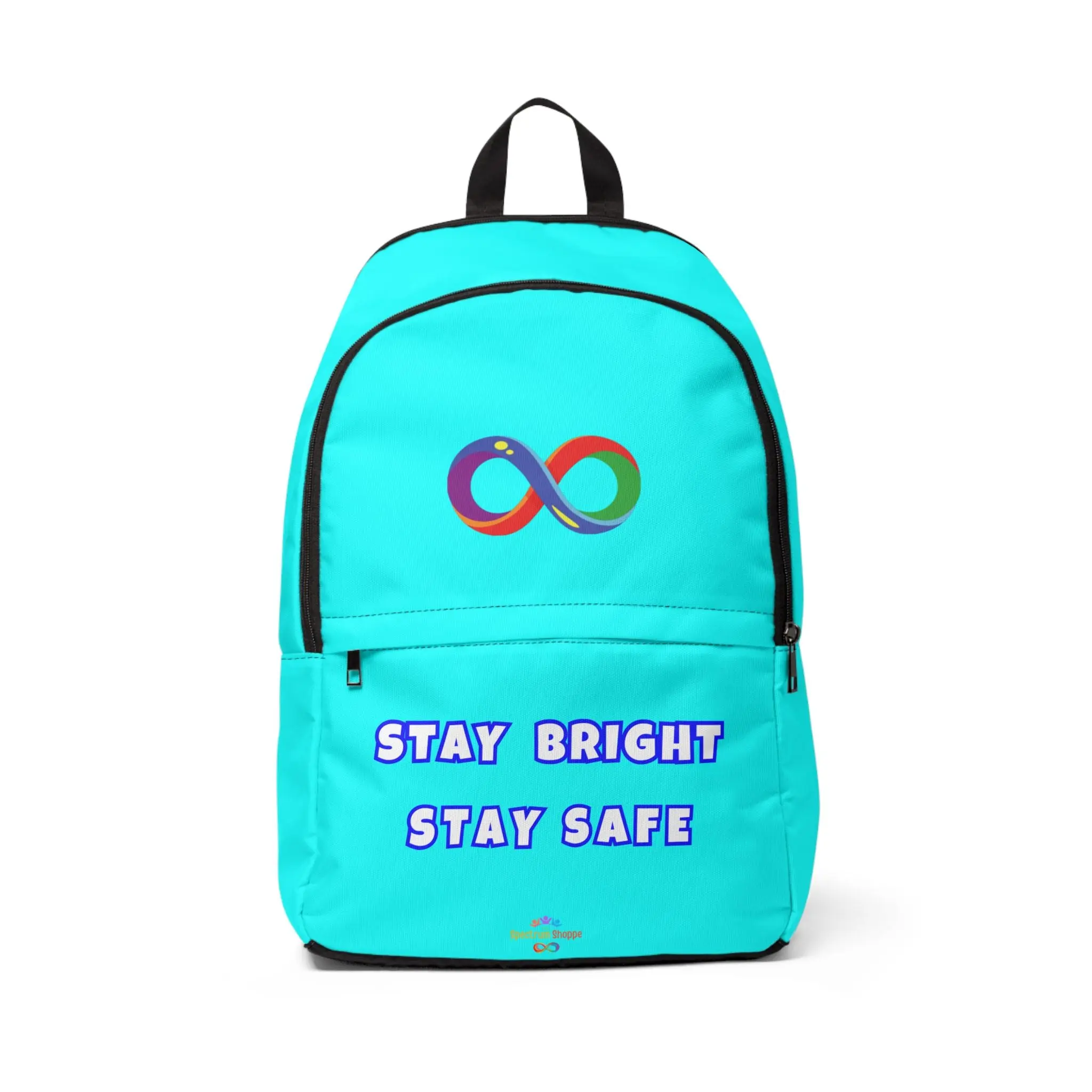 Autism Safety Backpack | Neon Blue Stay Bright Stay Safe