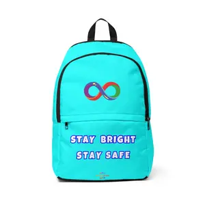Autism Safety Backpack | Neon Blue Stay Bright Stay Safe