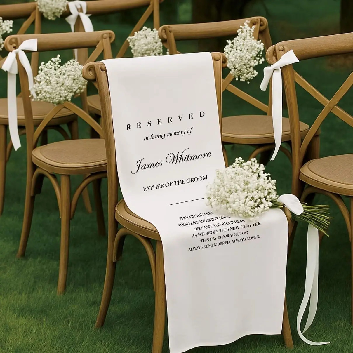 Personalized Memorial Wedding Sign, Reserved Banner for Loved Ones, In Loving Memory Sign
