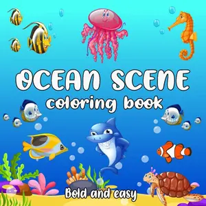 Ocean Scene Coloring Book Bold and Easy: 48 simple Ocean Scene Designs to Color, Relaxing and Serene Underwater Adventures for kids (Bold & Easy Coloring Books) Paperback – March 13, 2025