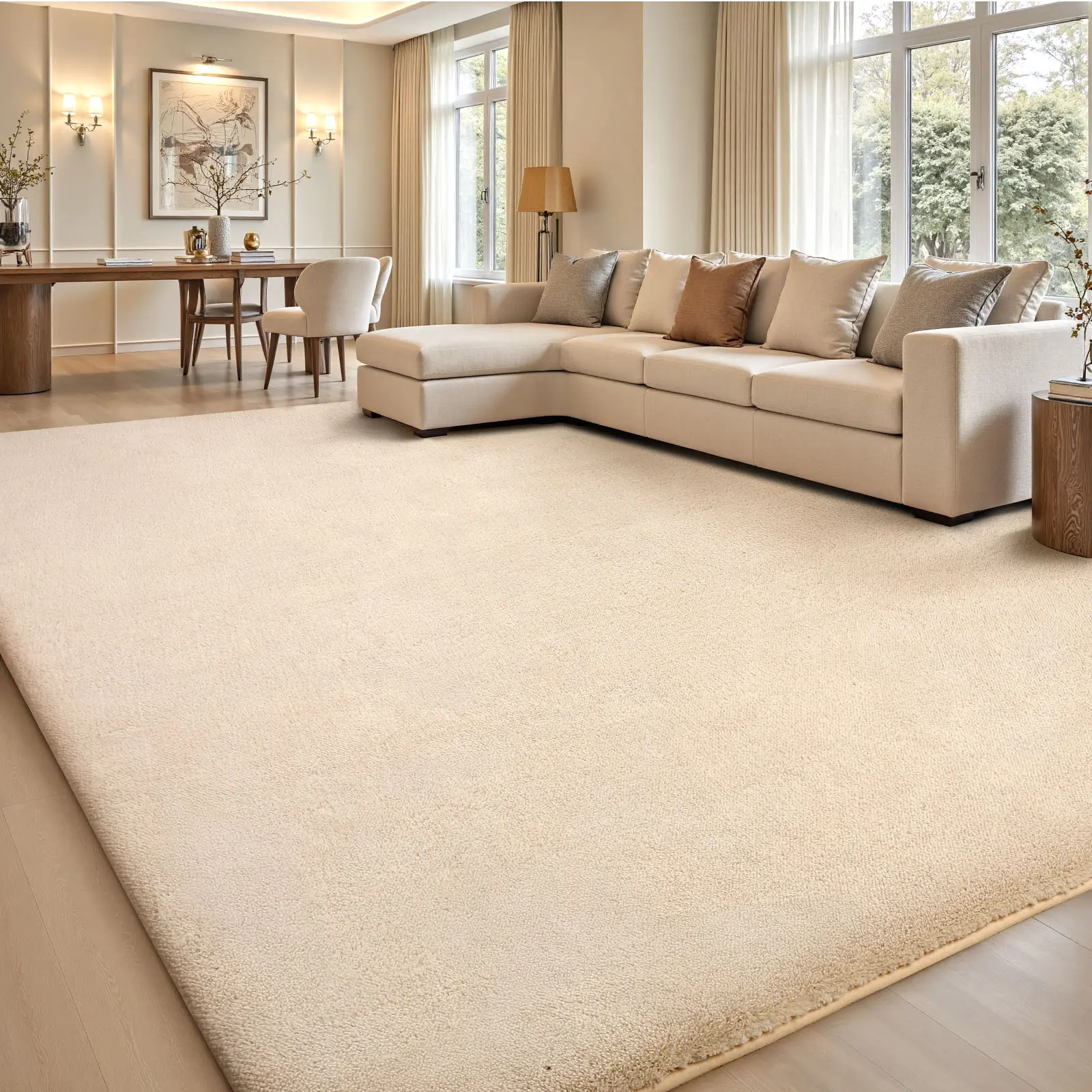 FAMVAL Ultra Soft Shag Area Rug for Bedroom Living Room, Large Fuzzy Plush Carpet with Non-Slip Backing for Kids Room Nursery, Decorative Rug Mat, Floor Rug backtoschool
