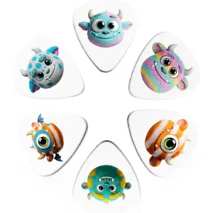 Cute  Guitar Picks -  Terrors, Big Tone - 6 Medium picks in a pack