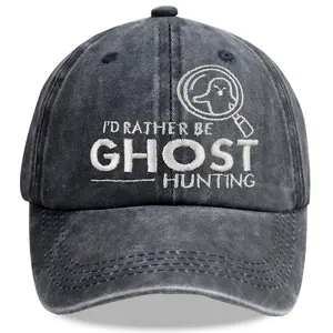Ghost Hunting Hats for Men Women, Ghost Hunting Equipment, Halloween Decorations, Embroidered Adjustable Spooky Boo Baseball Cap, Father Day Birthday Gifts for Dad Mom