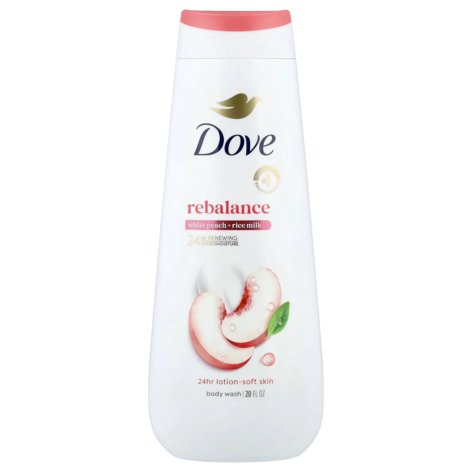 Dove Rebalance Body Wash, White Peach + Rice Milk, 20 fl oz Dove Rebalance Body Wash, White Peach + Rice Milk, 20 fl oz