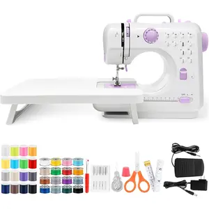 Sewing Machine with Extension Table, Mini Sewings Machines Sewing Machine, 12 Stitches Sewing Machines with LED Light, Sewings Accessory Kit, for Clothing, Pillowcases, Sheets