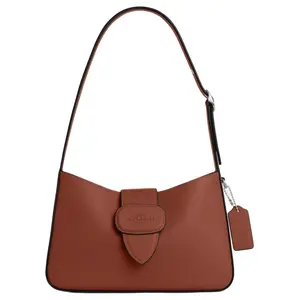 COACH Eliza 25 Top-Handle Crossbody Bag for Women, Magnetic Closure, Adjustable Handle, Premium Calfskin, Mahogany
