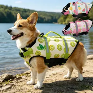 Summer Dog Life Jacket Reflective Adjustable Large Dogs Swimwear Safety Vest Surfing Sailboat Enhanced Buoyancy Pet Lifejackets