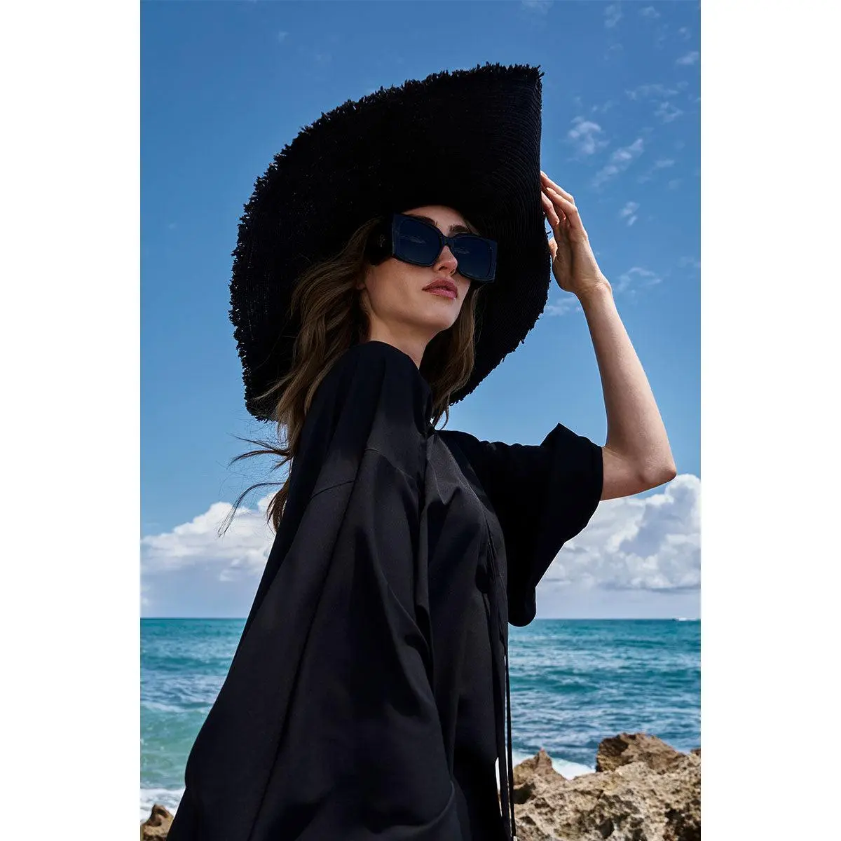 Montauk | Large Brim Sun Hat | Black
