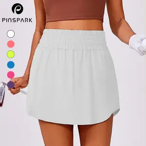 PINSPARK Golf Skirts for Women High Elastic Waisted Athletic Skort 2 Pockets Curved Hem Tennis Skirt for Pickleball Workout springtok  Outdoorfun Activewear