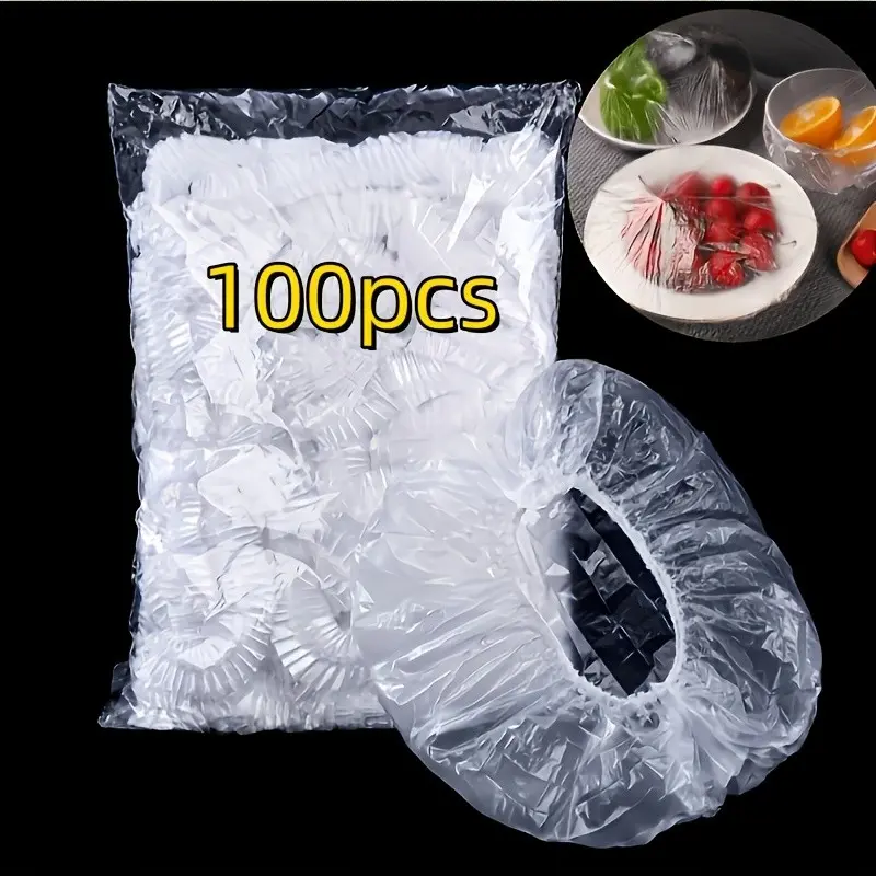 100pcs Food Preservation Film Disposable Food Cover Bags, Durable & Reusable Kitchenware Essentials, Perfect for Freshness Storage, Home Kitchen