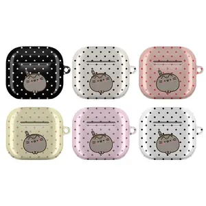 Cute Pusheen Cat Polka Dot AirPods Case, Protective Cover for AirPods Gen 1, 2, 3, 4, AirPods Pro 1, 2, 3 Adorable Gift for Women Girls