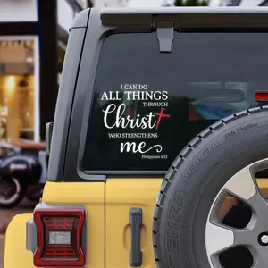 Premium Christian Car Decal “I Can Do All Things Through Christ” – Inspirational Faith Vinyl Sticker for Car, Window, Truck – Religious Gift
