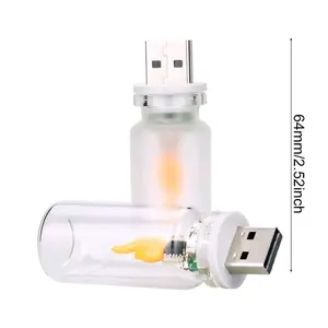 USB Flame Light USB Flame Effect LED Light Flickering Fire Lamp For Dining Bedside Gaming