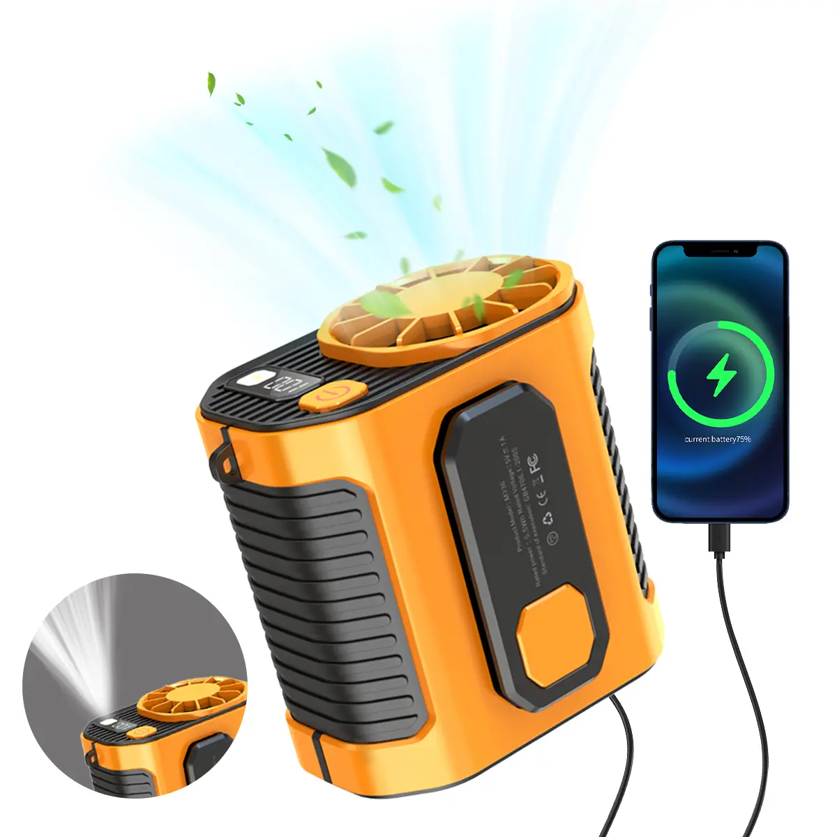 Portable Fan, Personal Rechargeable Mini Waist Fan, 3600 mAh Battery Operated, 3 Speeds fan for Outdoor, Indoor, Jobsite, Traveling, Gifts for Men and Women