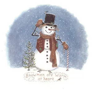 Christmas Snowman Warm at Heart Overglaze Ceramic Decals