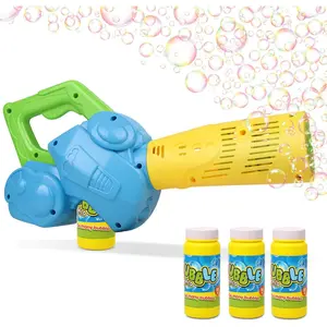Multifunctional Bubble Making Machine Leaf Blower, Outdoor Bubble Machine for Toddlers 1-3, Kids Bubble Gun Blower with 3 Bubble Solution, Summer Outside Yard Toy, Easter Basket Stuffer Birthday Gift for Age 2 3 4 Boy Girl