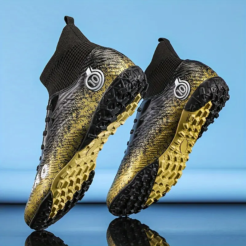 Men’s High-Top Turf Football Boots |   Anti-Skid Lace-Up Soccer Cleats for Outdoor Sports