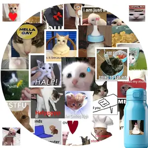 63 Pcs Funny Cat Stickers for Backpacks, Pencil Cases & Keychains, Cute Animal Designs, Sticker Sheets, Perfect for Kids & Adults, Decorative Accessories, Self Adhesive Stickers