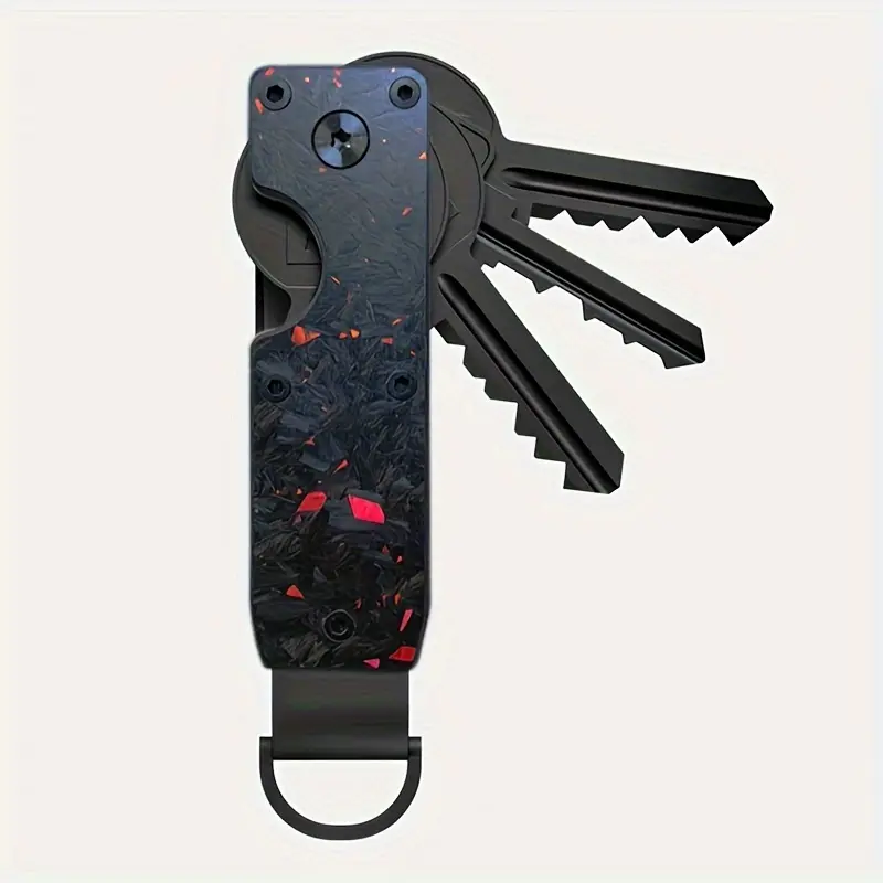 1pc Mens Minimalist Innovative Keyholder Aluminum Alloy Key Organizer Key Clip Smart Keychain Secures 2-5 Keys